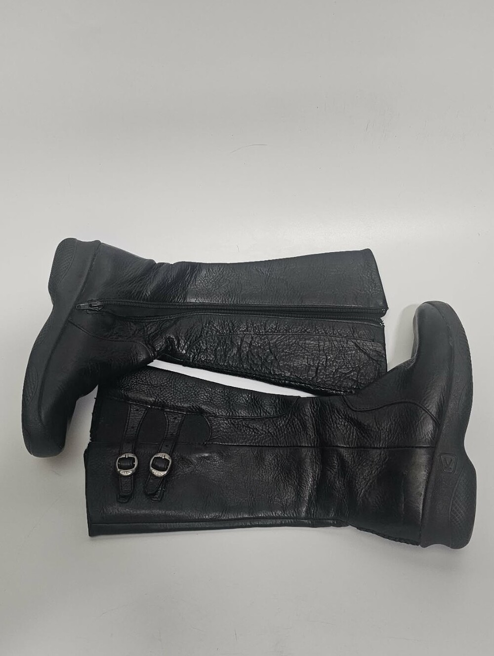 Keen Bern Baby Bern Knee High Boots Women 5 Black Leather Tall Zip Wedge Heel